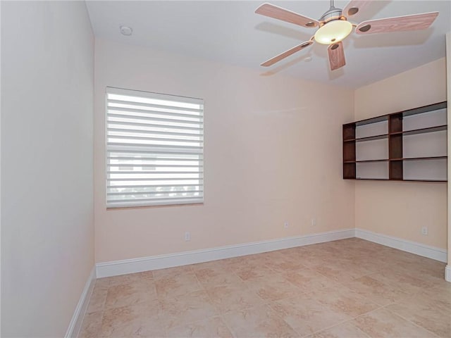 4440 Jacqueline Mnr SW, Vero Beach, FL 32968 - unfurnished room with ceiling fan, baseboards, and a smoke detector