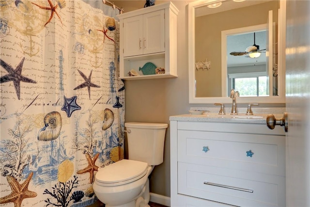 5725 Pelican Pointe Dr Unit 4, Sebastian, FL 32958 - bathroom featuring toilet, vanity, and curtained shower