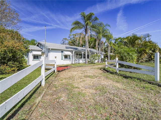 view of yard with a fenced front yard