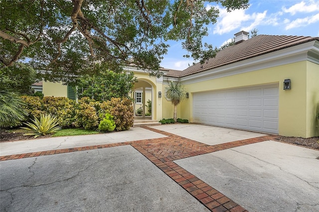 view of front facade with a garage