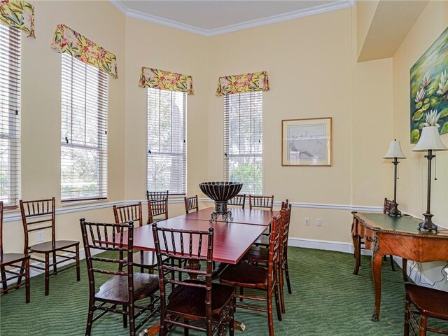 5095 Fairways Cir Unit I203, Vero Beach, FL 32967 - dining area featuring carpet and crown molding