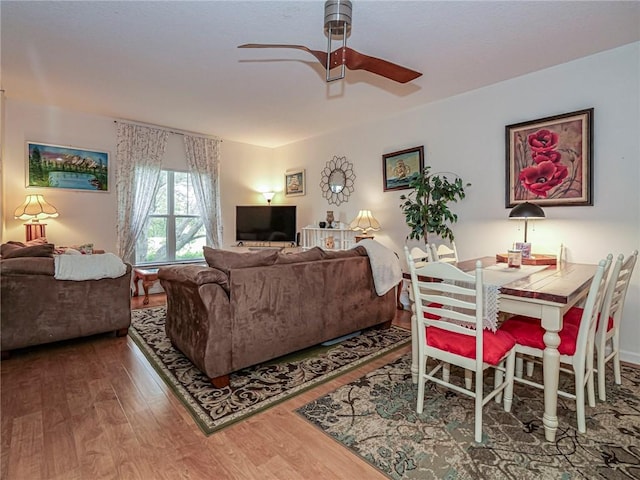 5095 Fairways Cir Unit I203, Vero Beach, FL 32967 - living room featuring wood finished floors and ceiling fan