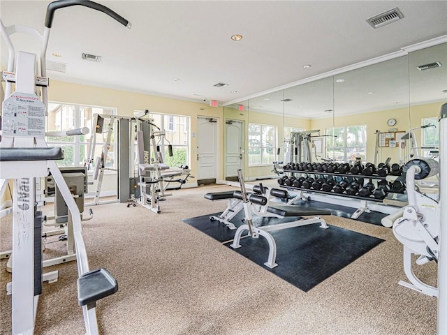5095 Fairways Cir Unit I203, Vero Beach, FL 32967 - workout area with recessed lighting and baseboards