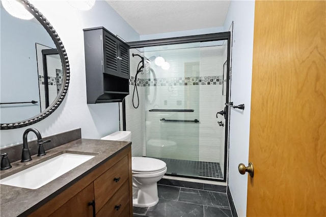 930 47th Ave SW, Vero Beach, FL 32968 - bathroom featuring toilet, a shower stall, and vanity
