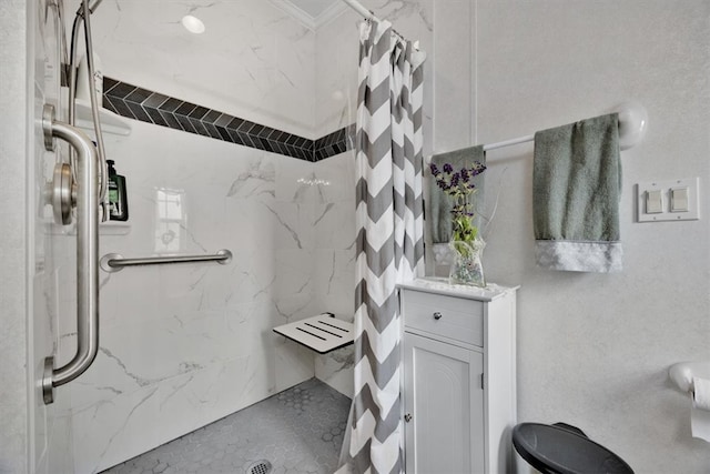 bathroom featuring walk in shower