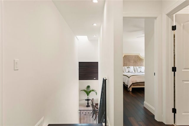 hall featuring dark hardwood / wood-style flooring