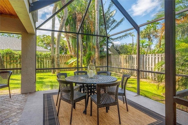 view of sunroom