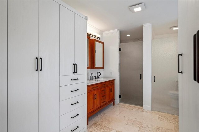 bedroom with coffered ceiling, crown molding, and beam ceiling