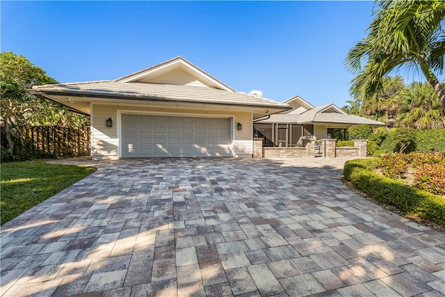 view of front of home featuring a garage