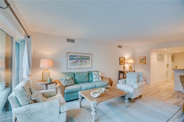 living room featuring light hardwood / wood-style floors