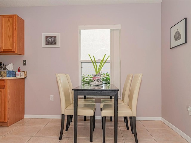 view of tiled dining room