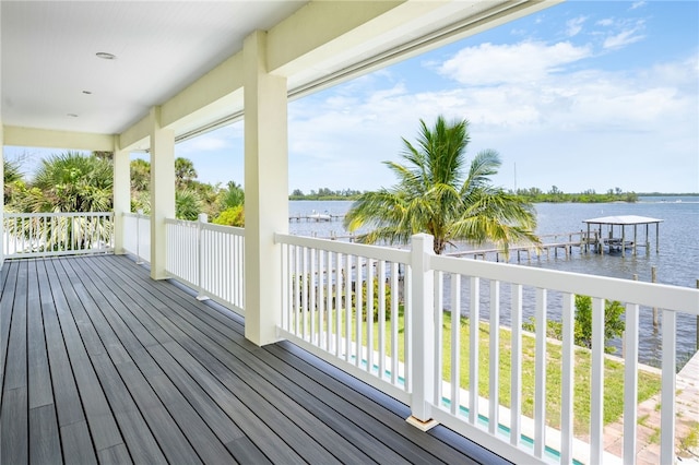 6225 S US Highway 1, Grant Valkaria, FL 32949 - wooden terrace featuring a water view and boat lift