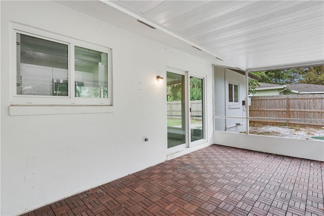 view of unfurnished sunroom