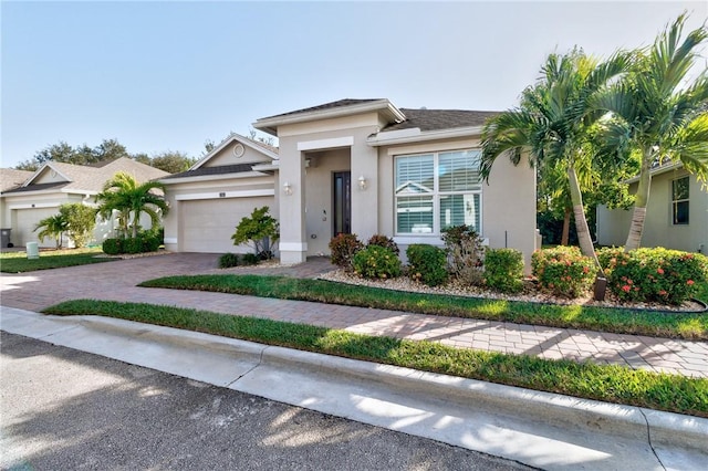 view of front of house with a garage