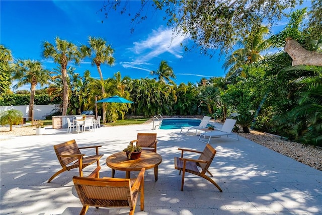 view of pool with a patio area