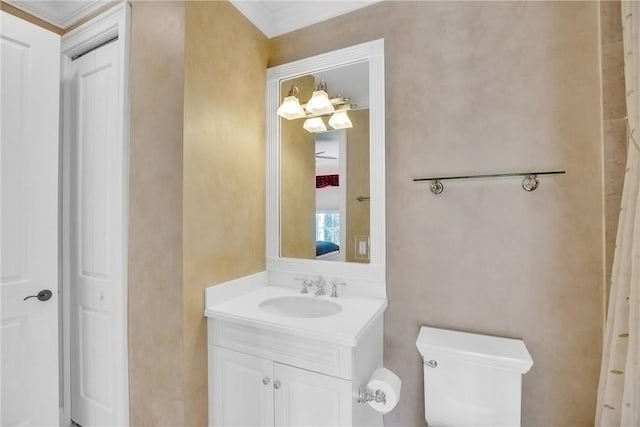 full bath with vanity and toilet