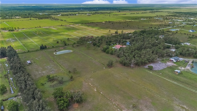 drone / aerial view with a rural view