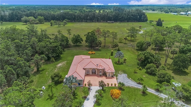 aerial view with a rural view