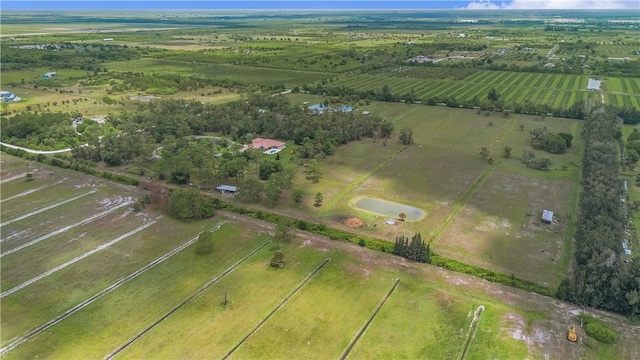 aerial view featuring a rural view