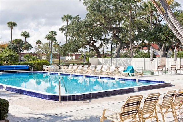 view of pool featuring a patio area