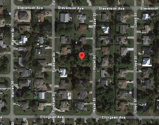 450 Hazel St, Sebastian, FL 32958 - aerial view of property's location featuring property parcel outlined