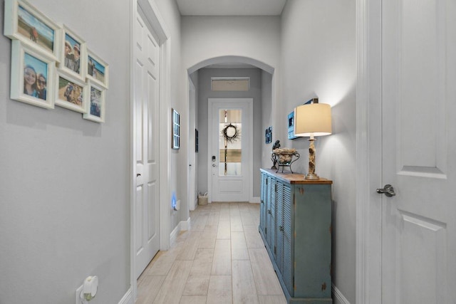 entryway featuring light hardwood / wood-style flooring