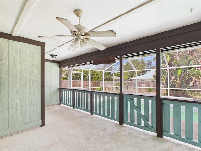 108 Cardinal Dr, Sebastian, FL 32958 - unfurnished sunroom featuring a ceiling fan