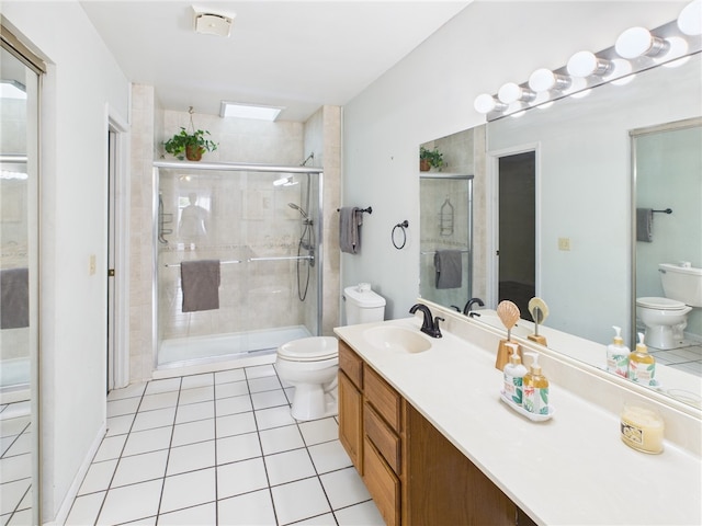 108 Cardinal Dr, Sebastian, FL 32958 - full bathroom featuring vanity, tile patterned flooring, and a stall shower