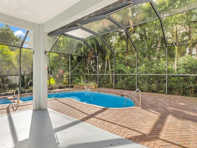 pool featuring a patio and a lanai