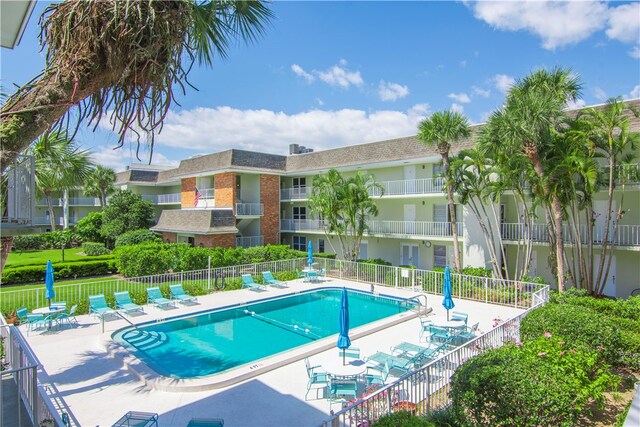 view of pool with a patio