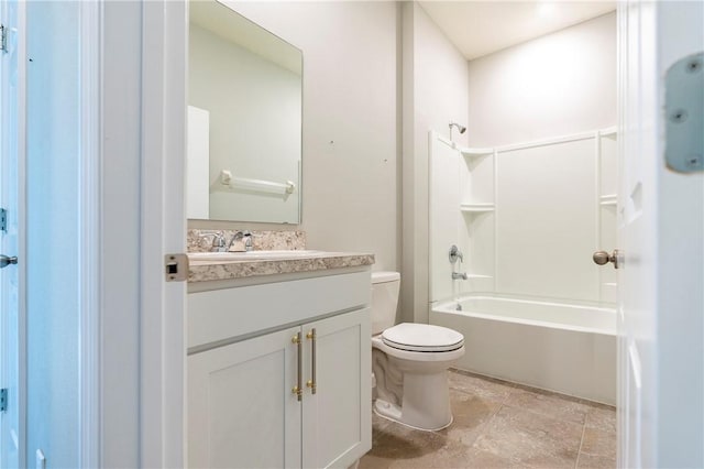 2115 Crowned Eagle Cir SW, Vero Beach, FL 32962 - full bathroom with vanity, shower / bathtub combination, and stone finish flooring