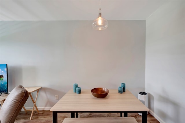 office area with hardwood / wood-style floors