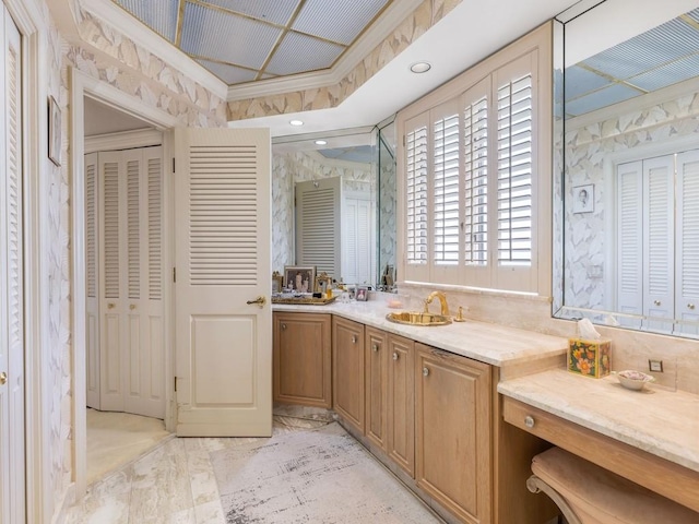 186 Ocean Way, Vero Beach, FL 32963 - living room with french doors, crown molding, a ceiling fan, and recessed lighting