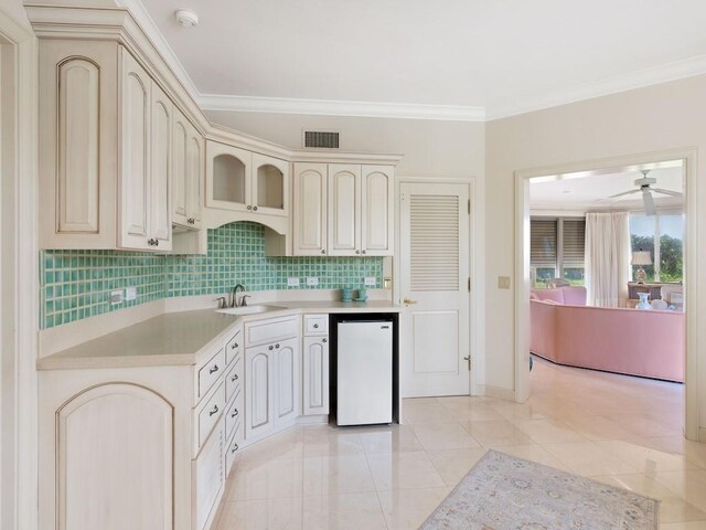 186 Ocean Way, Vero Beach, FL 32963 - hallway featuring light carpet, crown molding, and recessed lighting