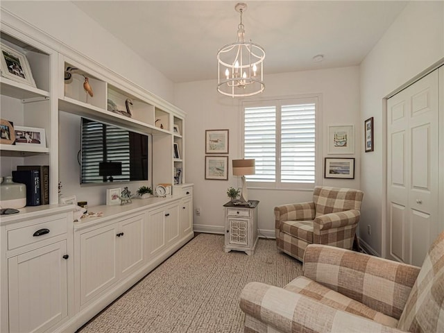 2284 Timberlake Cir, Vero Beach, FL 32966 - living room with a chandelier and light carpet