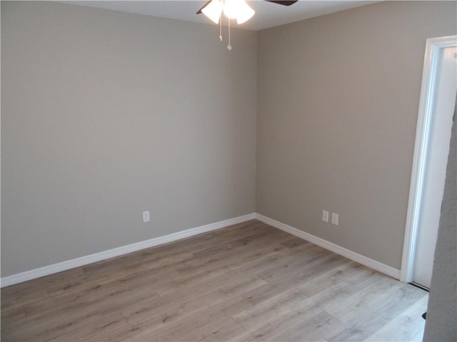 1465 24th Ave SW, Vero Beach, FL 32962 - spare room with a ceiling fan, light wood-style floors, and baseboards
