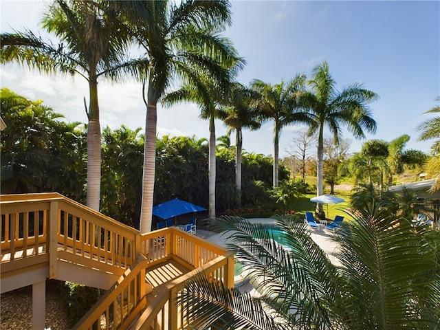 exterior space with a patio area and a deck