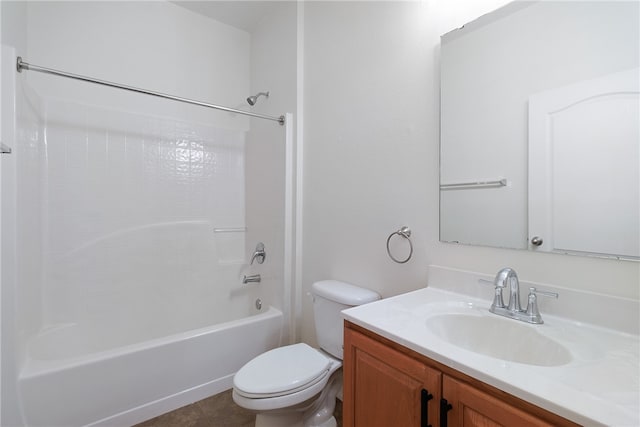 full bathroom with tile patterned floors, vanity, shower / bathing tub combination, and toilet