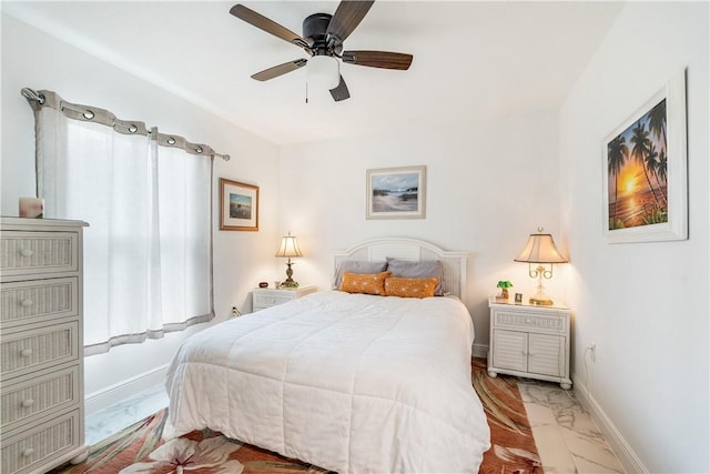 760 Holden Ave, Sebastian, FL 32958 - bedroom with marble look tile flooring and ceiling fan