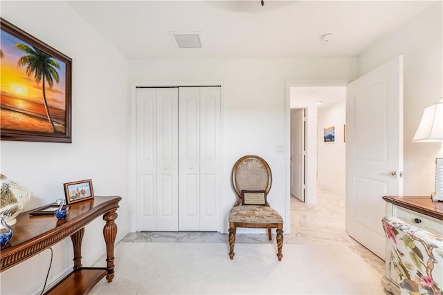 760 Holden Ave, Sebastian, FL 32958 - sitting room with light marble finish flooring and baseboards