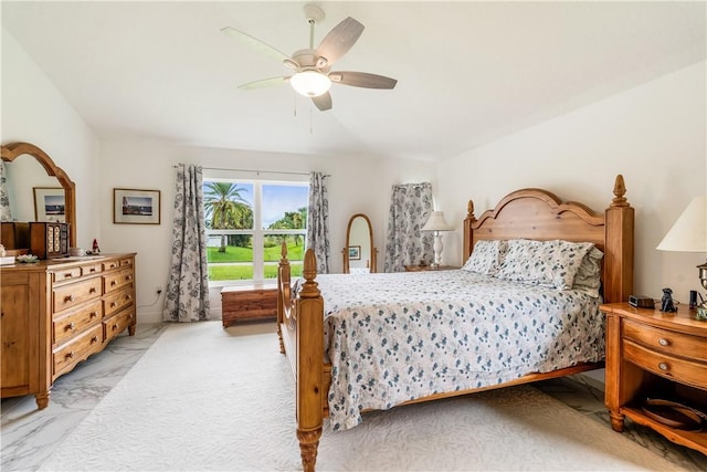 760 Holden Ave, Sebastian, FL 32958 - bedroom featuring ceiling fan and light marble finish floors