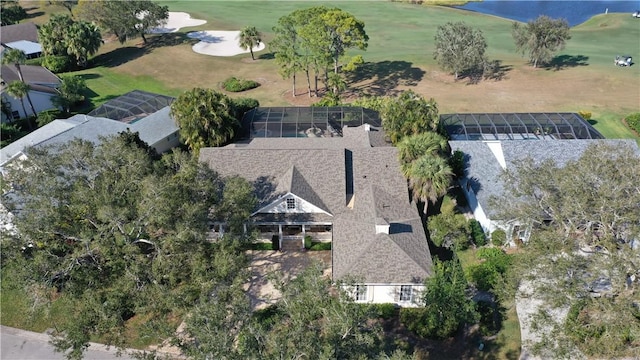 bird's eye view with golf course view