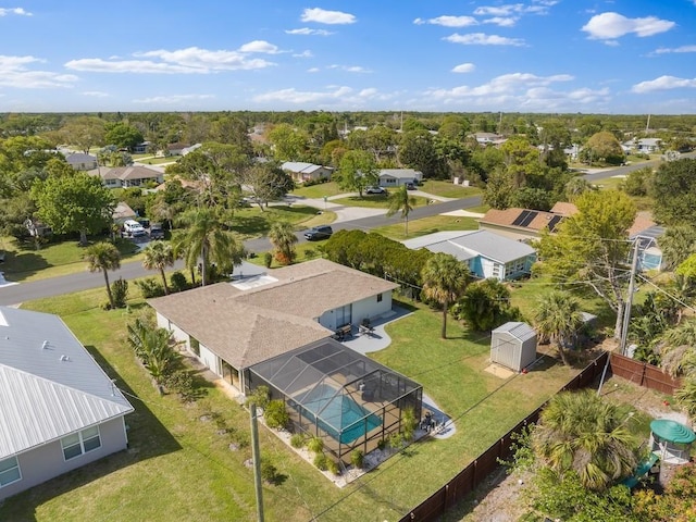 aerial view featuring a residential view