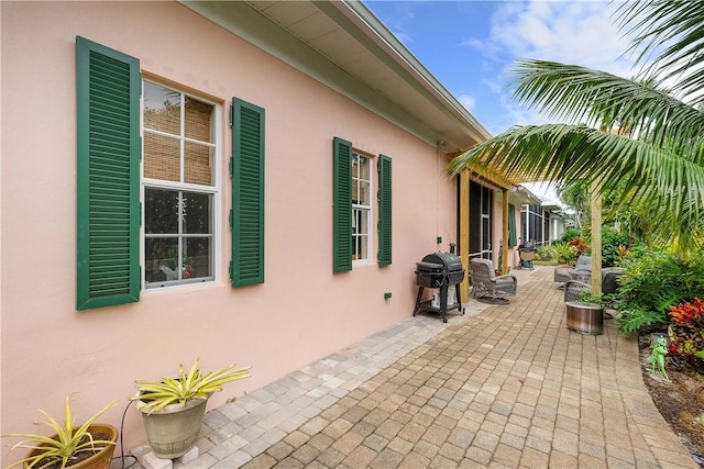 view of patio with area for grilling