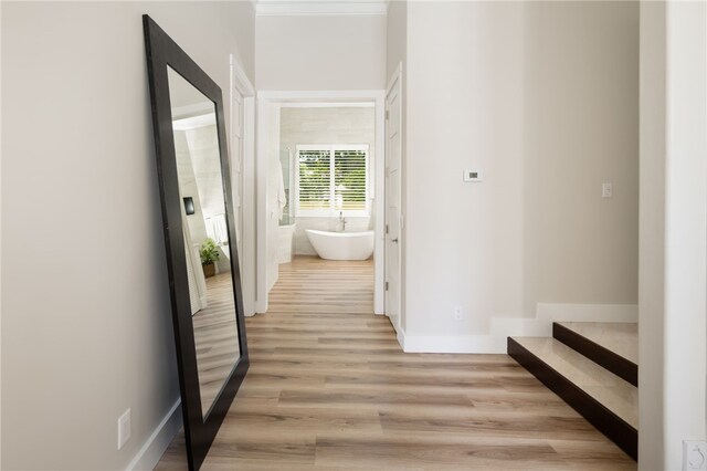 540 Marbrisa Dr, Vero Beach, FL 32963 - hallway with baseboards and light wood-style floors