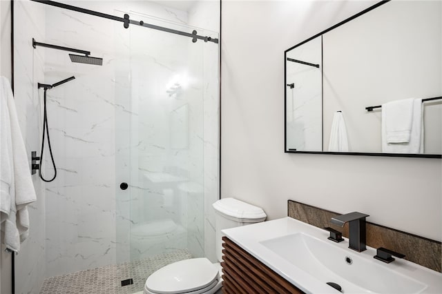 540 Marbrisa Dr, Vero Beach, FL 32963 - full bathroom with toilet, vanity, and a marble finish shower