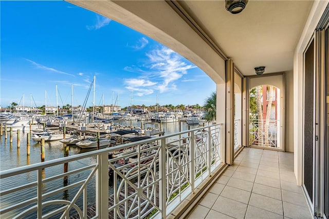 balcony with a water view