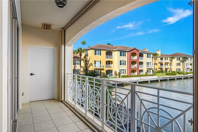 balcony with a water view