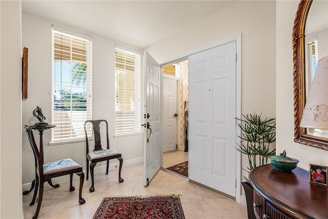 view of tiled foyer entrance