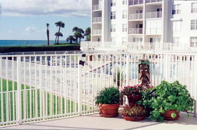 balcony with a water view